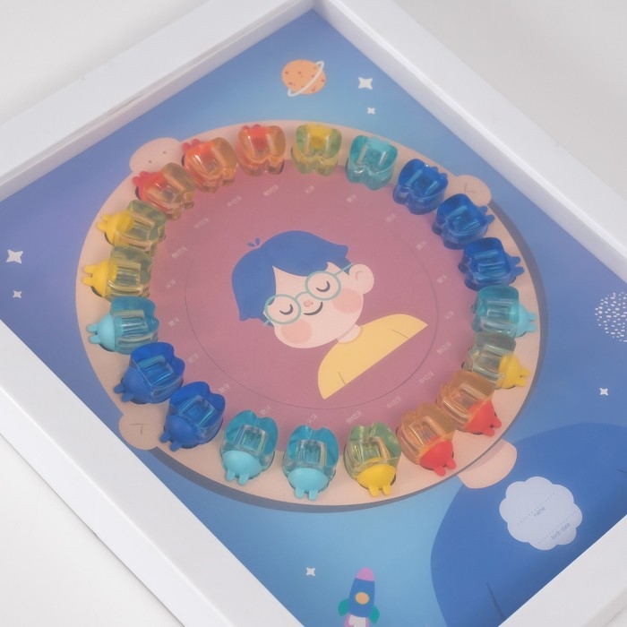 Фоторамка пластик 9х9 см Фоторамка пластик 9х9 см "Молочные зубики" голубая 2х23х27 см