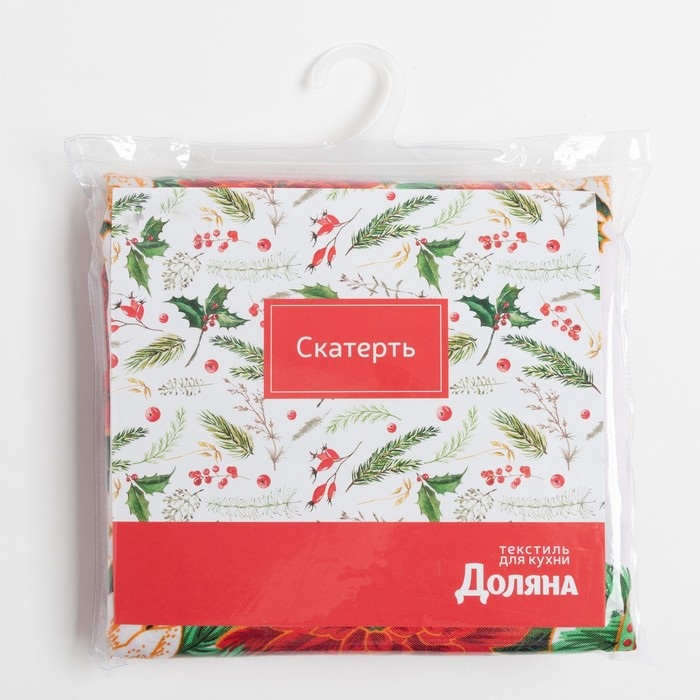 Скатерть новогодняя Доляна "Процветания в Новом году" 145*260 см, 100% п/э