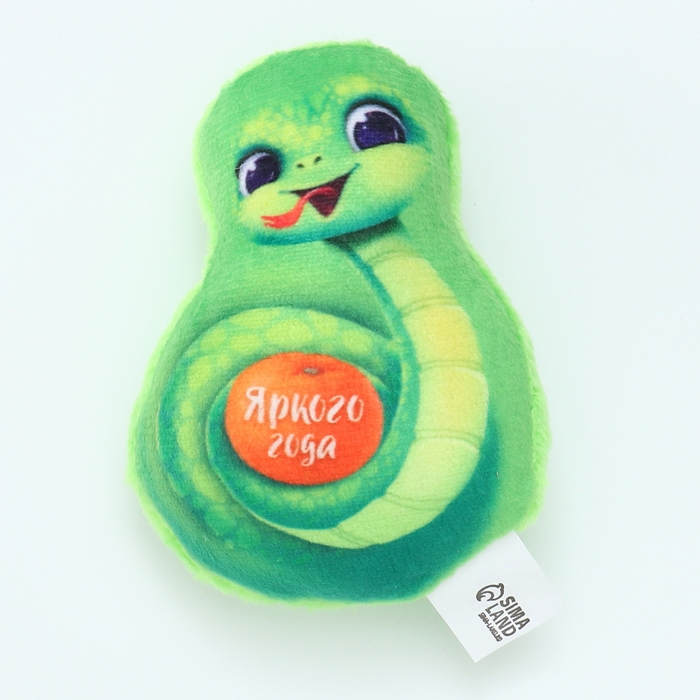 Новый год. Магнит новогодний мягкий, змея, МИКС Новый год. Магнит новогодний мягкий, змея, МИКС