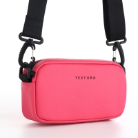 Сумка женская на молнии, TEXTURA, маленький размер, длинный ремень, цвет фуксия