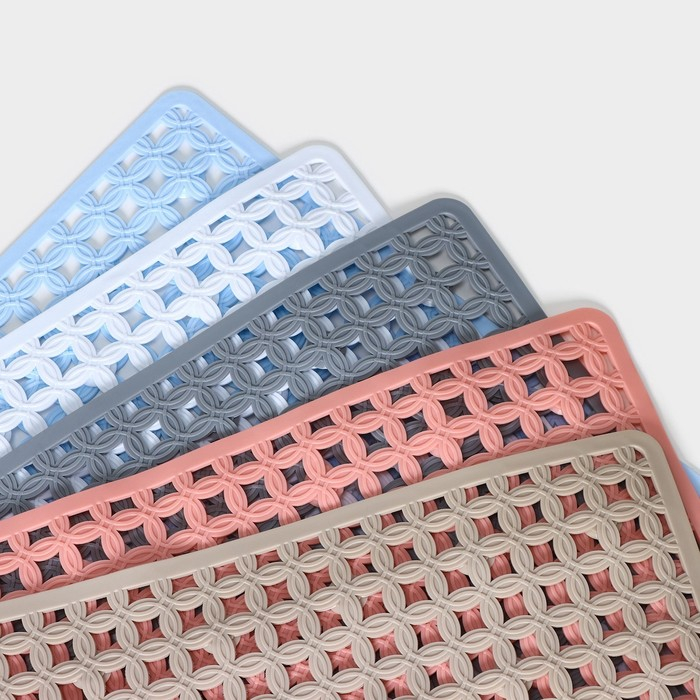 Коврик противоскользящий в ванну на присосках Доляна &laquo;Клеточка&raquo;, 50&times;50 см, цвет МИКС