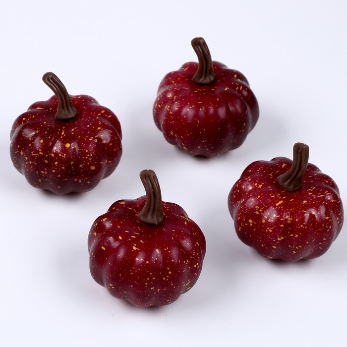 Фигурка для поделок и декора &laquo;Тыква&raquo;, набор 4 шт., размер 1 шт. &mdash; 6 &times; 6 &times; 6 см, цвет коричневый