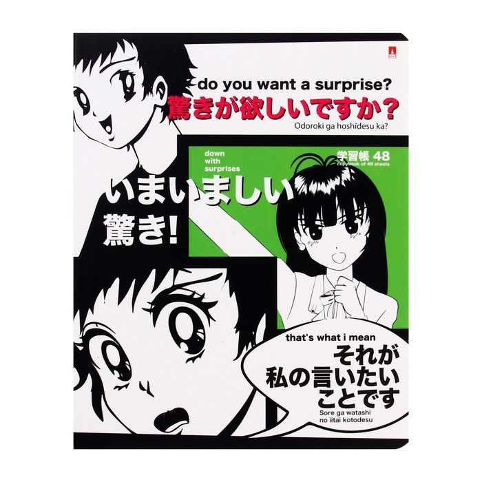 Тетрадь 48 листов в клетку MANGA ANIME, обложка мелованный картон, матовая ламинация, МИКС Тетрадь 48 листов в клетку MANGA ANIME, обложка мелованный картон, матовая ламинация, МИКС