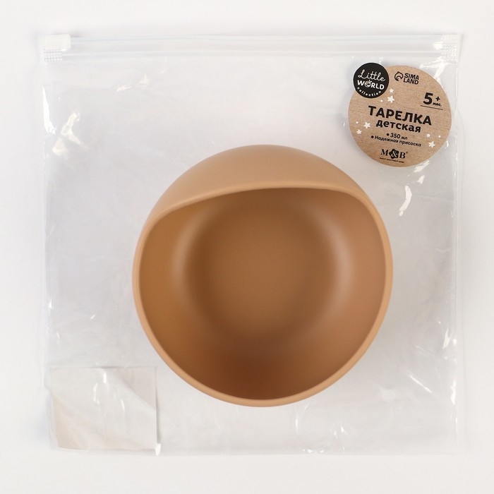 Тарелка детская, на присоске 350мл., M&B, 12х8х5, бежевый