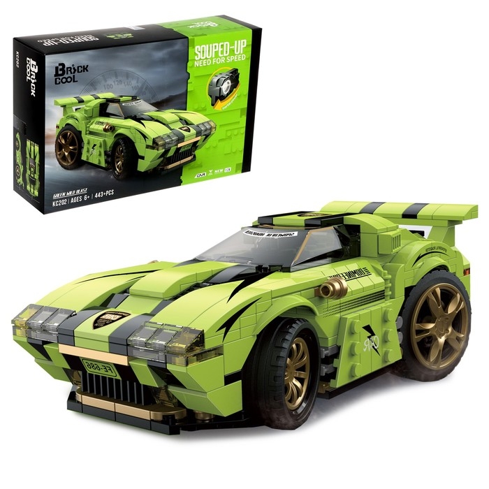 Конструктор Гонка «Цикада», инерционный механизм, 443 детали Конструктор Гонка «Цикада», инерционный механизм, 443 детали