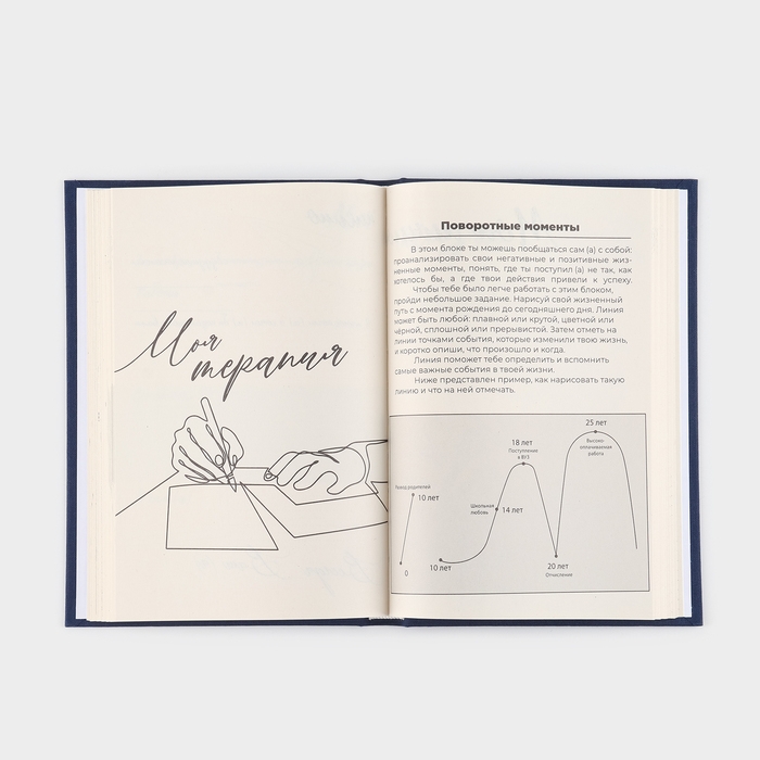 Интервью планинг А5, 144 листа, твердая обложка, текстиль &laquo;Синий&raquo;