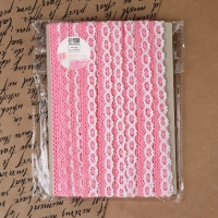 Кружево вязаное, 20 мм × 15 ± 1 м, цвет розовый/белый Кружево вязаное, 20 мм × 15 ± 1 м, цвет розовый/белый