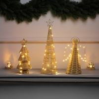 Фигура световая "Ёлочка плетённая", 30х13х13 см, 20 LED, батарейки ААх2 (не в комплекте), свечение теплое белое