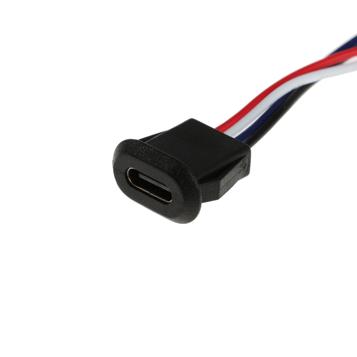 Разъем Type-C с проводом 10 см, 4 pin, 2.1 А, 12 В, черный Разъем Type-C с проводом 10 см, 4 pin, 2.1 А, 12 В, черный