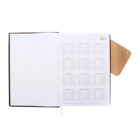 Ежедневник 205х150 мм 168 листов, кожзам, блок 70 г/м2, ляссе, магнитный хлястик, коричневый