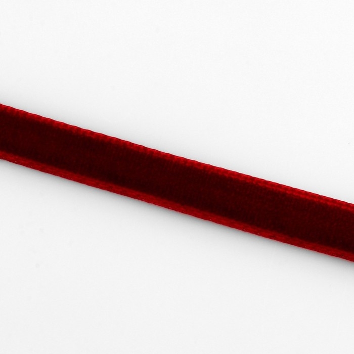 Лента бархатная, 6 мм, 18 ± 1 м, цвет бордовый №43 Лента бархатная, 6 мм, 18 ± 1 м, цвет бордовый №43