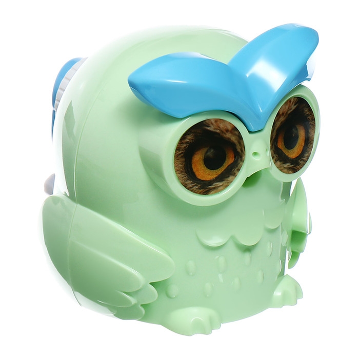 Точилка механическая с контейнером Сова Светло-зеленая Точилка механическая с контейнером Сова Светло-зеленая