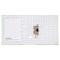 Папка-регистратор А4, 50 мм, Calligrata, ПВХ, тиснение "лен", металлическая окантовка, карман на корешок, собранная, фисташковая, микс