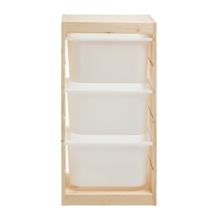 Стеллаж TROFAST-1, с контейнерами, вертикальный, Массив сосны