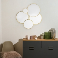 Декор настенный металл с зеркалом "Зазеркалье" золото 103х103х3,5 см Декор настенный металл с зеркалом "Зазеркалье" золото 103х103х3,5 см