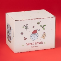 Новогодняя кружка для чая Доляна Sweet Treats, 650 мл, 15×10×11 см, керамика, цвет белый Новогодняя кружка для чая Доляна Sweet Treats, 650 мл, 15×10×11 см, керамика, цвет белый