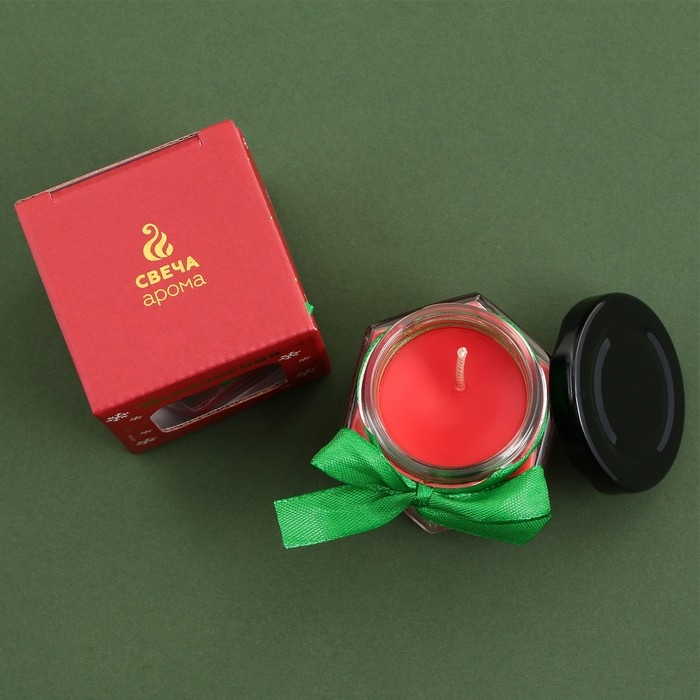 Свеча новогодняя в банке «Исполнения заветной мечты», аромат лесные ягоды, 6,5 х 5,5 см Свеча новогодняя в банке «Исполнения заветной мечты», аромат лесные ягоды, 6,5 х 5,5 см