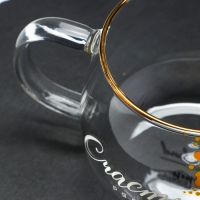 Кружка стеклянная «Счастье рядом. Нежная мимоза», 400 мл Кружка стеклянная «Счастье рядом. Нежная мимоза», 400 мл