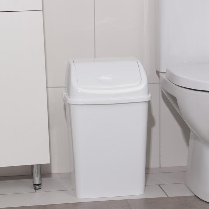 Контейнер для мусора &laquo;Камелия&raquo;, 18 л, белый