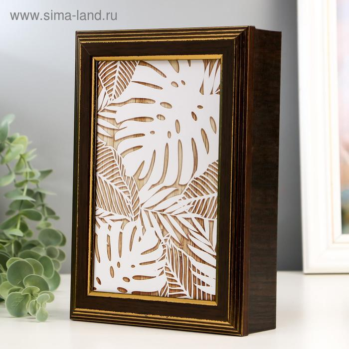 Ключница "Листья" венге 15х21 см МИКС