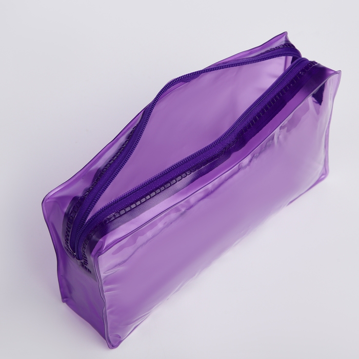Косметичка на молнии, цвет фиолетовый