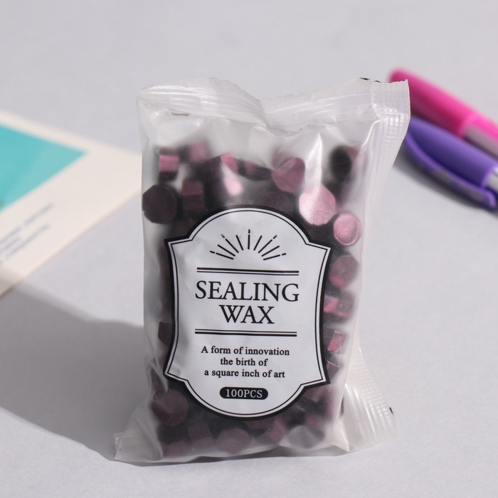 Сургуч в гранулах "Лиловый" перламутр набор 100 капсул