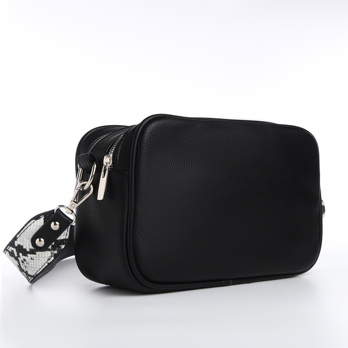 Сумка женская кросс-боди на молнии TEXTURA, маленький размер, цвет чёрный Сумка женская кросс-боди на молнии TEXTURA, маленький размер, цвет чёрный