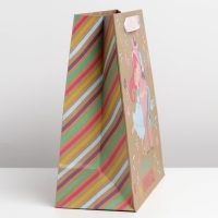 Пакет подарочный крафтовый вертикальный, упаковка, &laquo;Маленькая принцесса&raquo;, ML 23 х 27 х 11.5 см