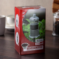 Чайник заварочный френч - пресс «Келли», 350 мл, стекло, цвет зелёный Чайник заварочный френч - пресс «Келли», 350 мл, стекло, цвет зелёный