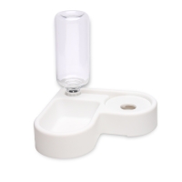 Миска двойная с автопоилкой (съёмная бутылка) 28 х 23 х 20,5 см, белая Миска двойная с автопоилкой (съёмная бутылка) 28 х 23 х 20,5 см, белая