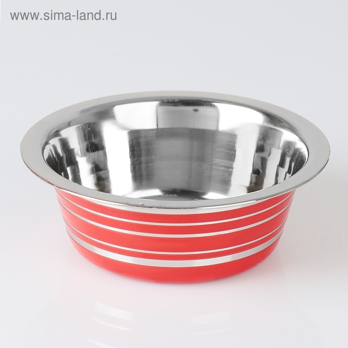 Миска стандартная цветная с полосой, 450 мл, красная Миска стандартная цветная с полосой, 450 мл, красная