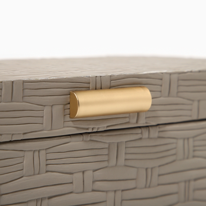 Шкатулка для украшений &laquo;Плетения&raquo; экокожа, набор 2 шт.