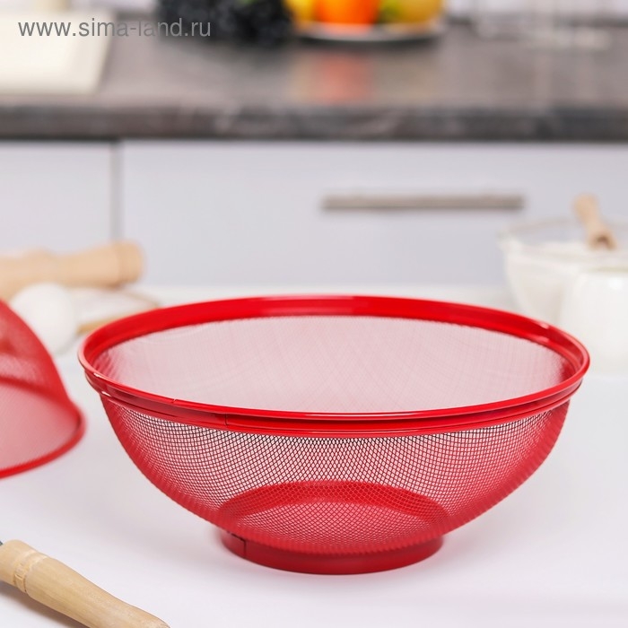 Сито с крышкой для хранения продуктов Доляна &laquo;Вкус&raquo;, d=25 см, цвет МИКС