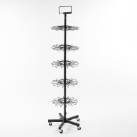 Вертушка, 5 ярусов по 14 крючков stop Lock. цвет чёрный, 40&times;40&times;178см