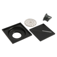 Трап ZEIN engr, 100х100 мм, вертикальный, d=40/50 мм, нержавеющая сталь, черный Трап ZEIN engr, 100х100 мм, вертикальный, d=40/50 мм, нержавеющая сталь, черный