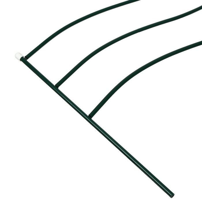 Ограждение декоративное, 45 &times; 335 см, 5 секций, металл, зелёное, &laquo;Флаг&raquo;