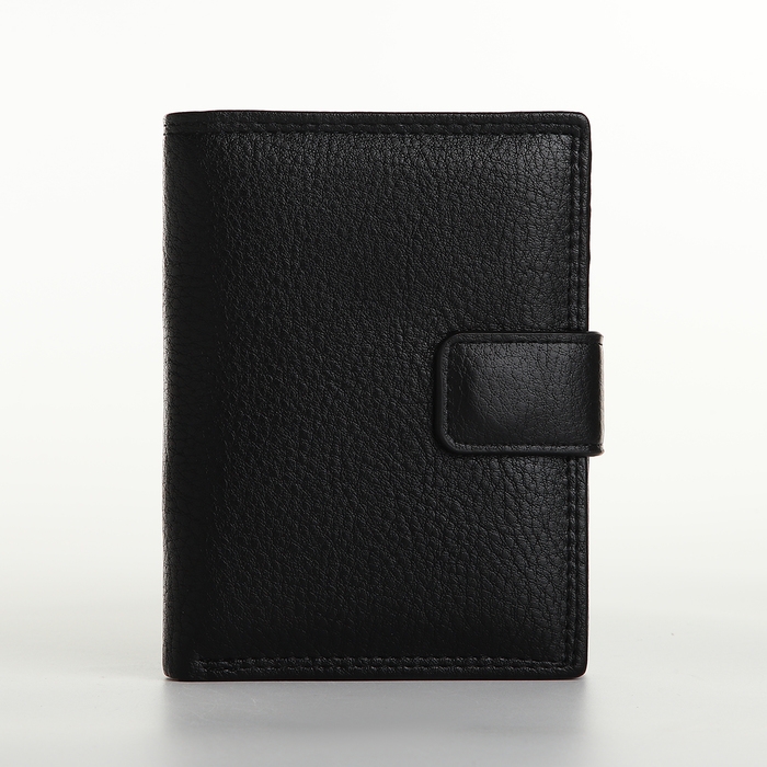 Портмоне мужское на магните 3 в 1, отдел для автодокументов, паспорта, цвет чёрный Портмоне мужское на магните 3 в 1, отдел для автодокументов, паспорта, цвет чёрный
