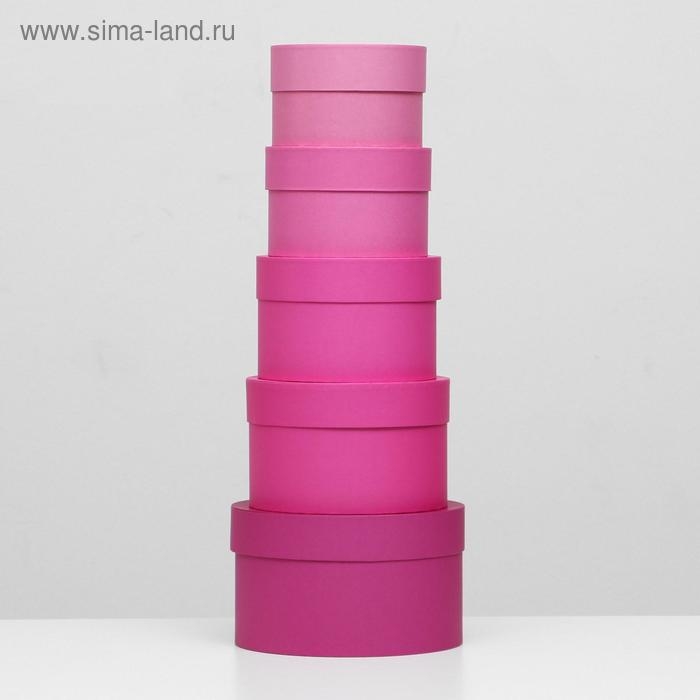 Набор круглых коробок 5 в 1 "Пантон 230", 23 х 23 х 14 - 15 х 15 х 10 см