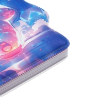 Записная книжка подарочная на гребне 80л,линия, цветной блок,обложка ПВХ 3D Мишка(10х10,5см)   10539