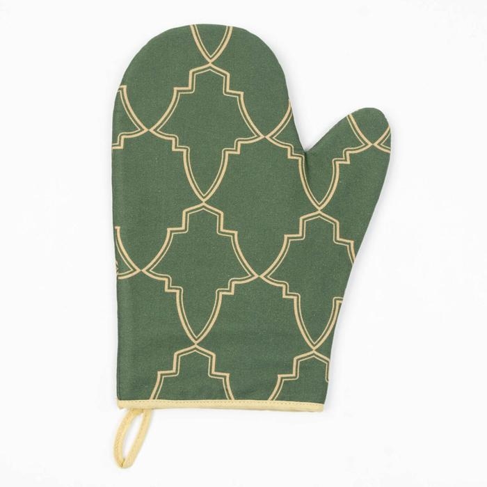 Новый год. Набор "Gold ornament" варежка-прихватка 20х28см, прихватка 19х19см, 100% хл, ватин 250г/м2