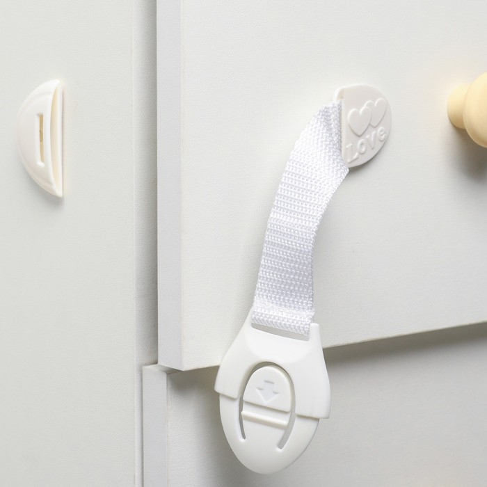 Набор блокираторов для дверей и ящиков, тканевые, универсальные, 18 см., 4 шт., цвет белый, Крошка Я