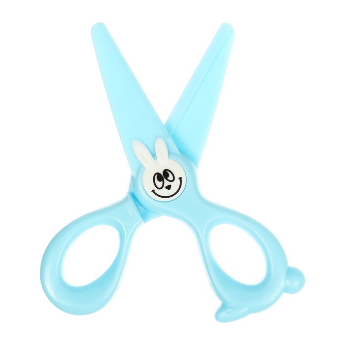 Ножницы 11,8см пластиковые ручки, закругленные концы лезвий, Зайчик синий CALLIGRATA Ножницы 11,8см пластиковые ручки, закругленные концы лезвий, Зайчик синий CALLIGRATA