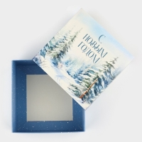 Подарочная коробка складная, новогодняя&laquo;Зимний лес&raquo;, 14 х 14 х 8 см, Новый год