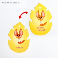 Карточки на кольце для изучения английского языка &laquo;Джунгли и сафари&raquo;, 20 карт, кольцо, 3+