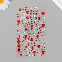 Декор для творчества пластик "Стразы. Сердечки" 25,2х9,6х0,5 см