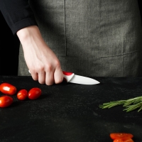 Нож керамический Доляна &laquo;Умелец&raquo;, лезвие 7 см, цвет красный