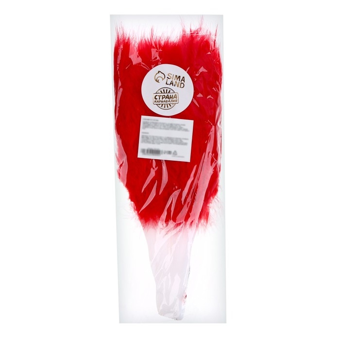 Веер пуховой, 28 см, цвет красный