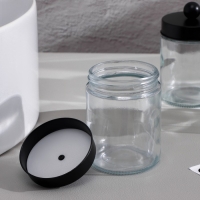 Набор баночек для ванной, 4 шт по 270 мл, стекло, цвет чёрный Набор баночек для ванной, 4 шт по 270 мл, стекло, цвет чёрный