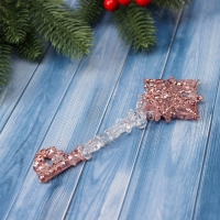Ёлочная игрушка &laquo;Зимнее волшебство. Ключик сияние блеск&raquo; пластик, 16х6,5 см, прозрачно-розовый