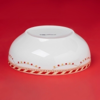 Салатник новогодний Доляна &laquo;Парк аттракционов&raquo;, 580 мл, 15,5&times;6 см, фарфор, цвет белый